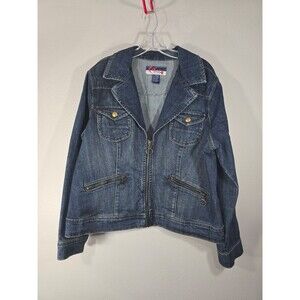 Vintage Mwah Jeans Blazer Jacket Size 18/20W Plus Blue Denim Western 90s Y2K AB